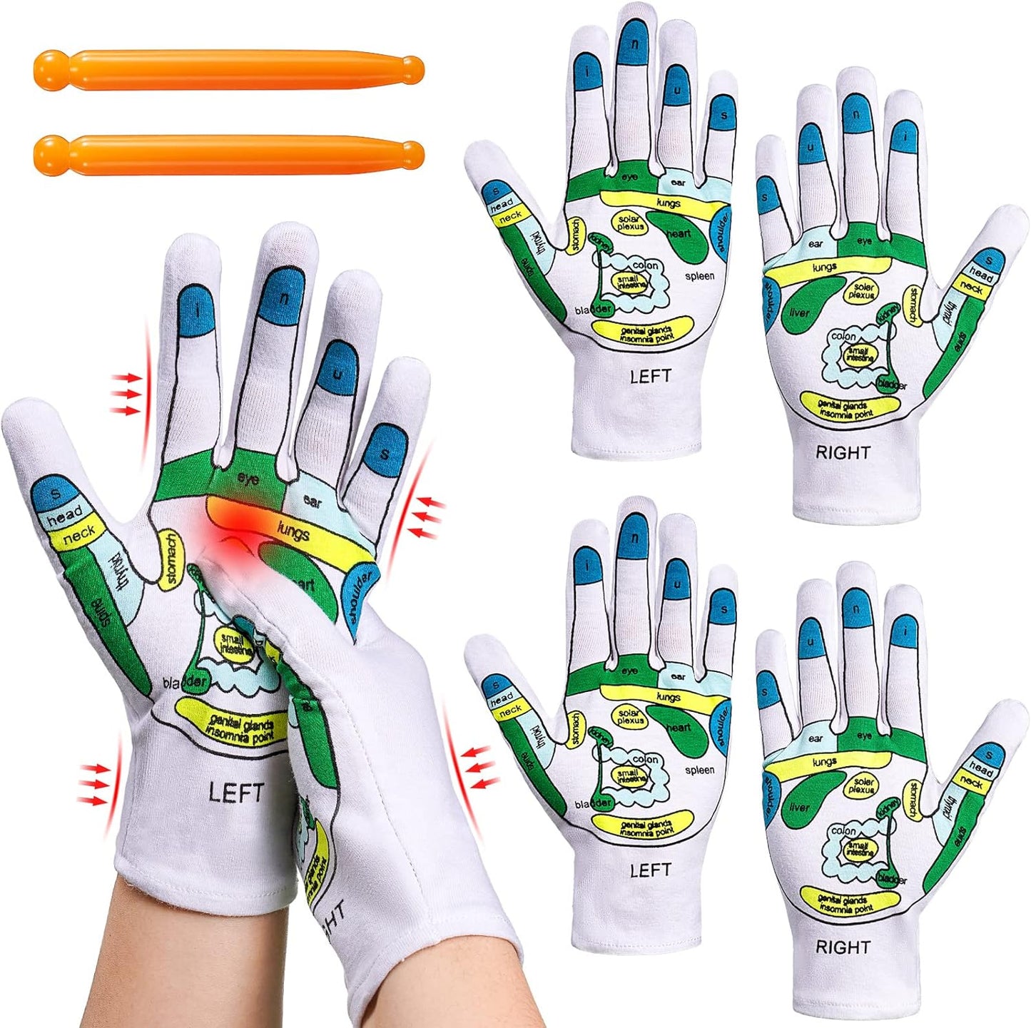 😇Reflexology Chart Gloves With Tool | 🔥 GREAT DEAL 30% OFF TODAY🔥