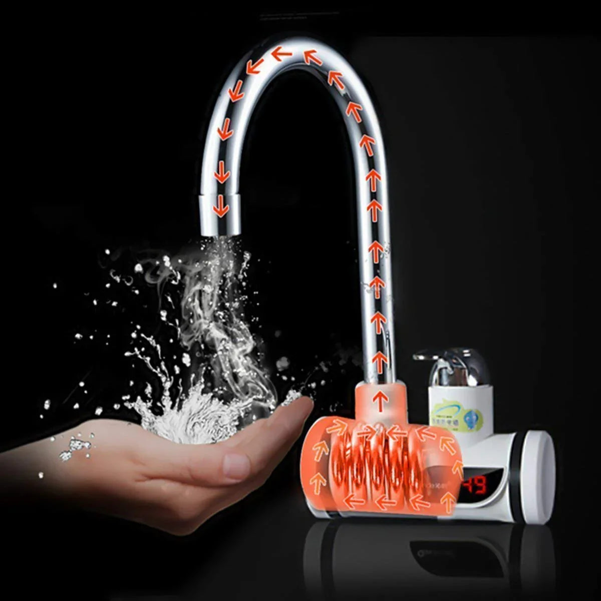 Instant 360° Electric Water Heating Tap | Hot And Cold Water Geyser with LED Display