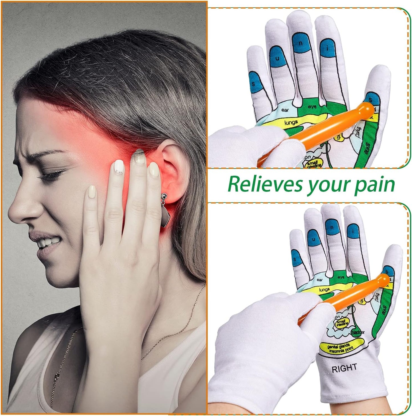 😇Reflexology Chart Gloves With Tool | 🔥 GREAT DEAL 30% OFF TODAY🔥