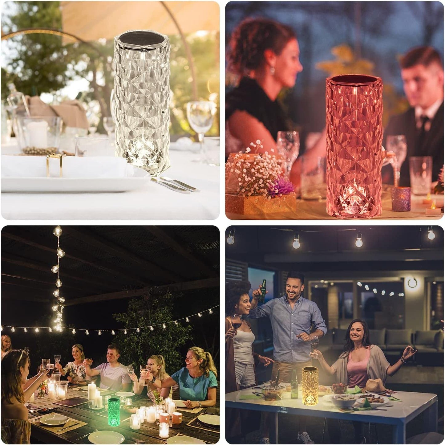 16 Colors Rose Rays Crystal Diamond Table Lamp